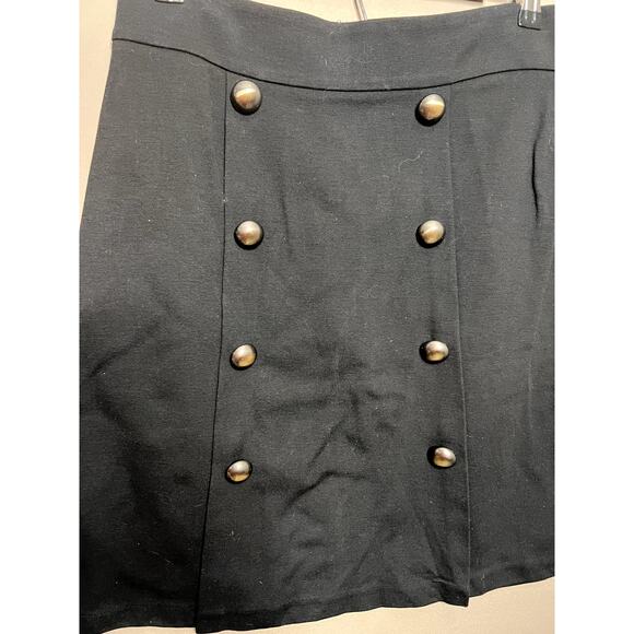Tibi A Line Skirt Womens L Black Buttons Pockets Business Casual Office Work - Picture 4 of 13